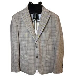 TALLIA Plaid Wool Blend Blazer Men's 40S Paisley Lined Sport Coat 2 Vent NWOT